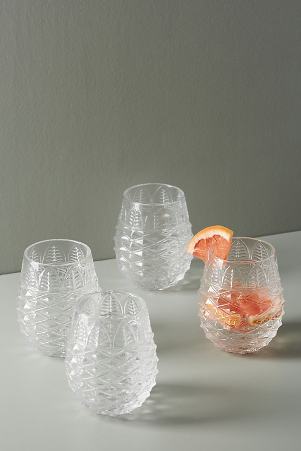 pineapple glasses, kitchen cups, grapefruit